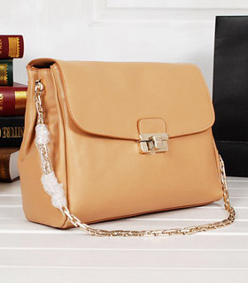 Christian Dior Apricot Calfskin Leather Shoulder Bag
