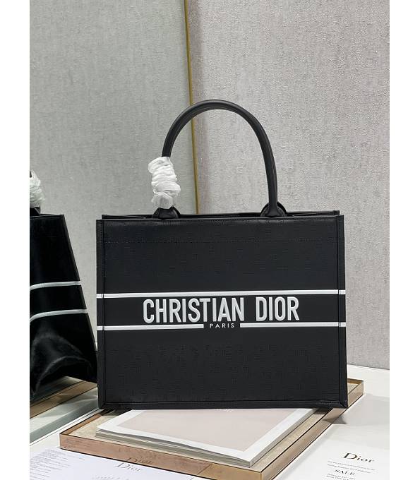Christian Dior Bayadere Hole Black Original Leather 36cm Book Tote Bag