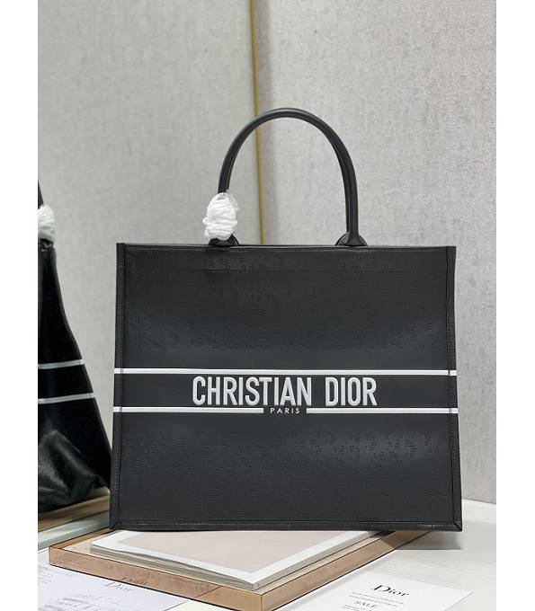 Christian Dior Bayadere Hole Black Original Leather 41cm Book Tote Bag