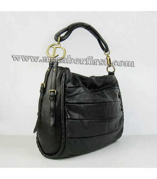 Christian Dior Black Lambskin Leather Shoulder Bag-1
