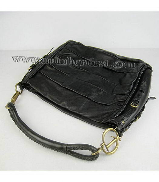 Christian Dior Black Lambskin Leather Shoulder Bag-5