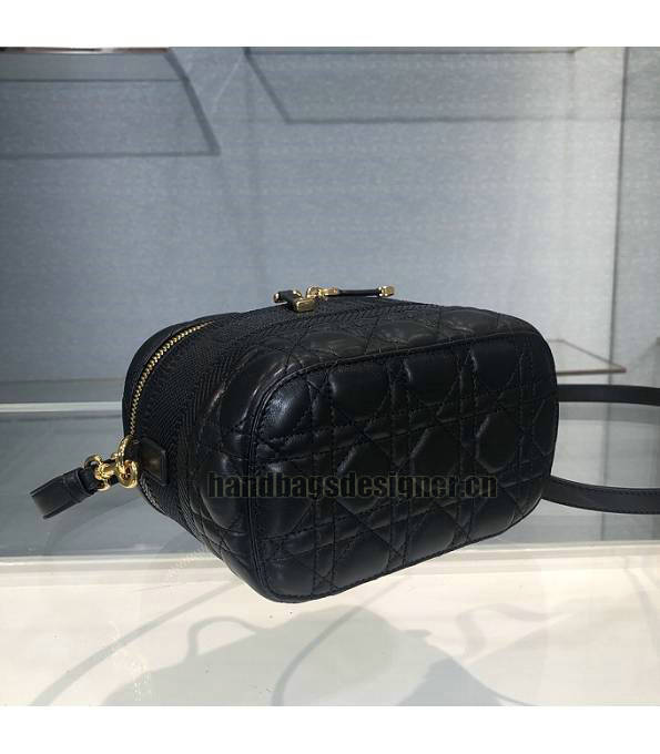 Christian Dior Black Original Cannage Topstitching Lambskin Leather Travel Vanity Case-4