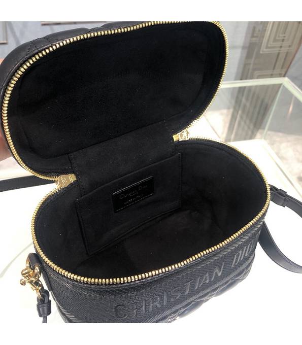 Christian Dior Black Original Cannage Topstitching Lambskin Leather Travel Vanity Case-8