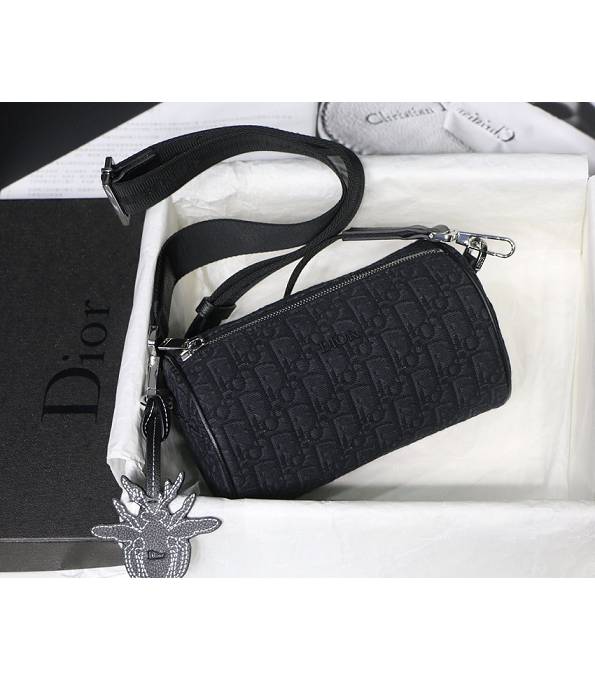 Christian Dior Black Original Oblique Jacquard Canvas 21cm Bucket Bag