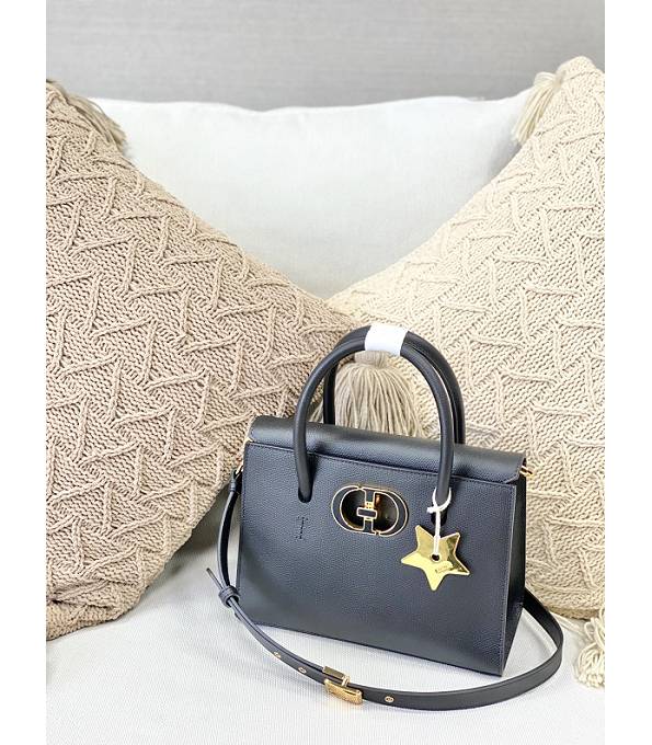 Christian Dior Black Original Palm Veins Calfskin Medium St Honore Tote Bag