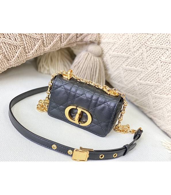 Christian Dior Black Original Supple Cannage Calfskin Small Dior Caro Bag