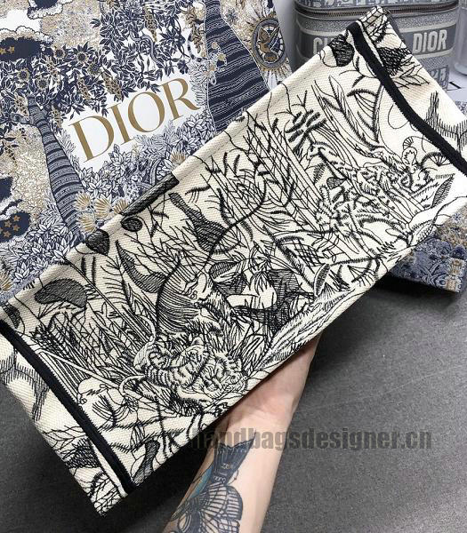 Christian Dior Black Star Print Canvas 41cm Book Tote Bag-4