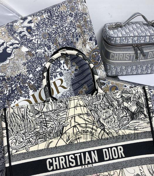 Christian Dior Black Star Print Canvas 41cm Book Tote Bag-5