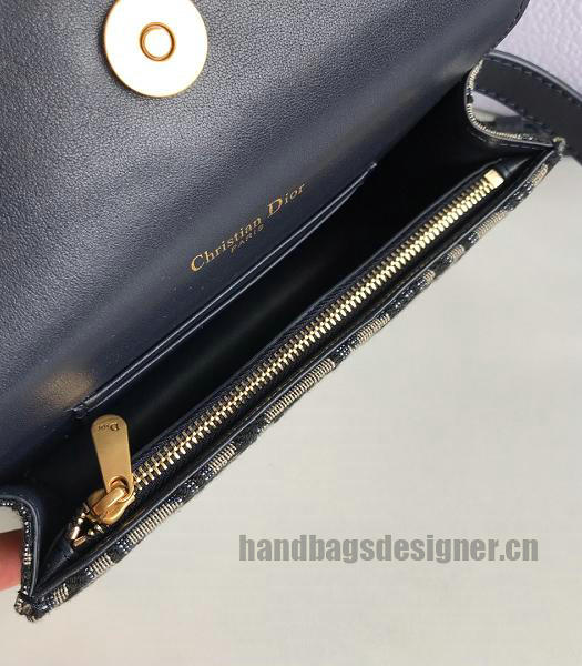 Christian Dior Blue Oblique Jacquard Canvas Saddle Belt Pouch-2