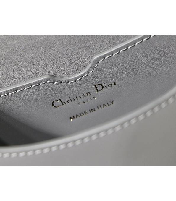Christian Dior Bobby Grey Original Plain Veins Leather 18cm Mini Crossbody Bag-1