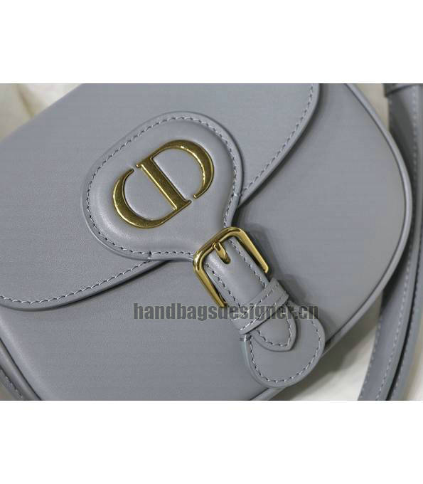 Christian Dior Bobby Grey Original Plain Veins Leather 18cm Mini Crossbody Bag-3
