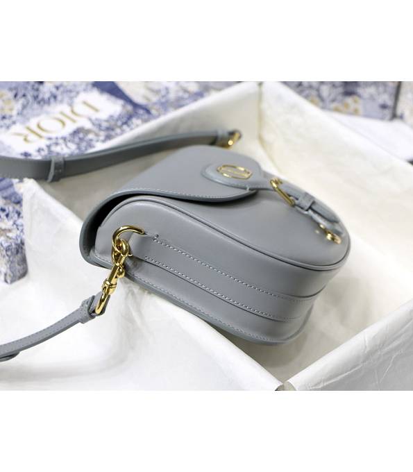 Christian Dior Bobby Grey Original Plain Veins Leather Medium Crossbody Bag-5