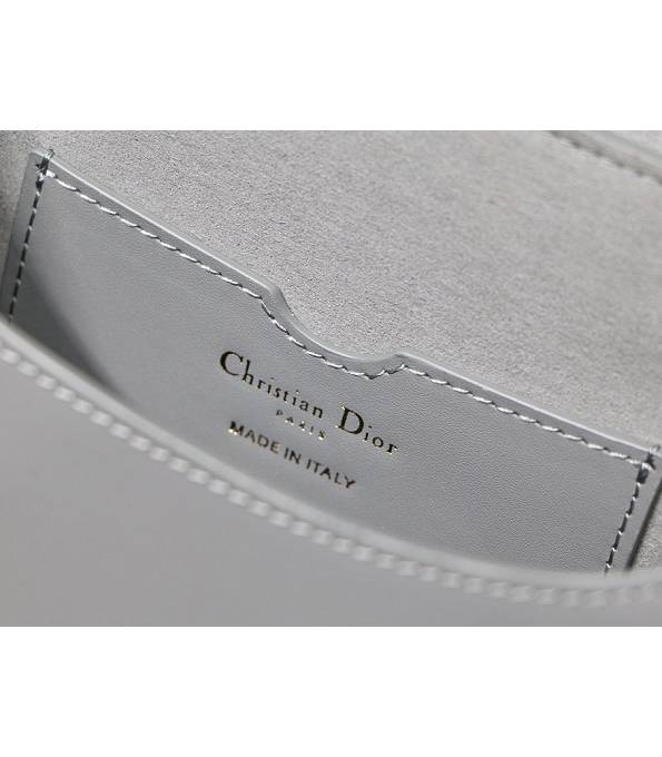 Christian Dior Bobby Grey Original Plain Veins Leather Medium Crossbody Bag-8