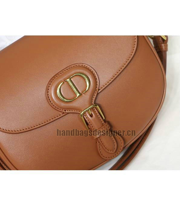 Christian Dior Bobby Orange Original Plain Veins Leather Medium Crossbody Bag-3