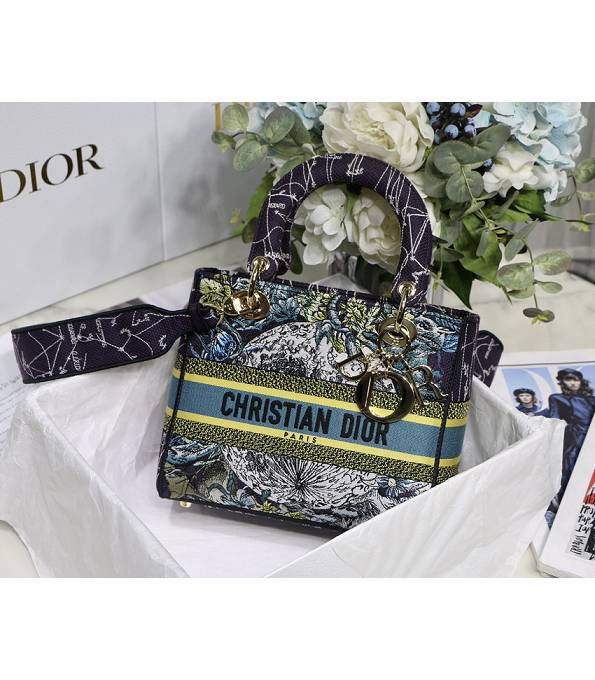 Christian Dior Cane Vine Embroidered Canvas 24cm Book Tote Bag Blue