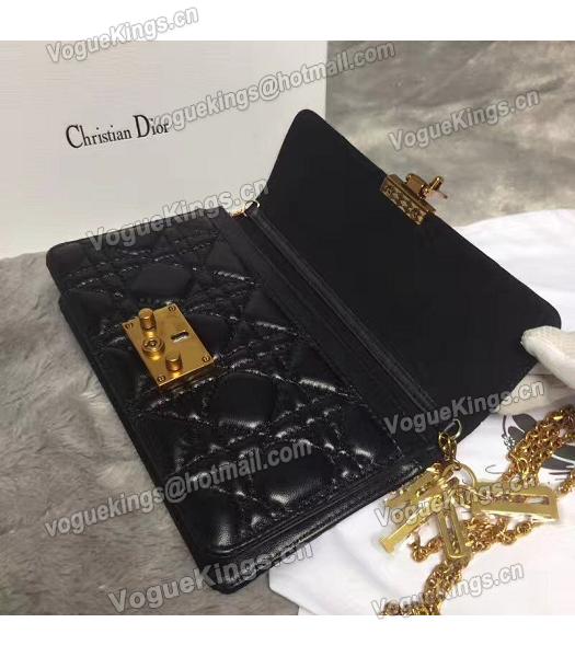 Christian Dior Cannage Black Original Leather 21cm Small Flap Bag-5