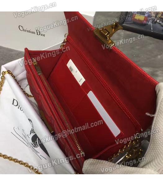 Christian Dior Cannage Red Original Leather 21cm Small Flap Bag-4