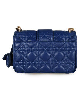 Christian Dior Casual Bag In Blue Lambskin Leather