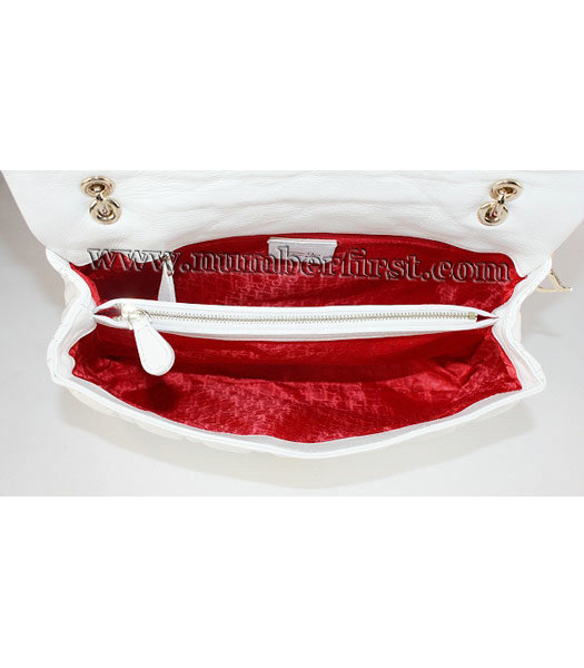 Christian Dior Claret Vernis Lambskin Gold Chains Handbags White-3