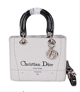 Christian Dior Cruise Grey Original Canvas With Leather Lady Dior Bag