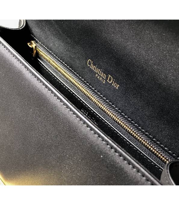 Christian Dior Diorama Original Plain Veins Leather Golden Metal Rivet 25cm Shoulder Bag Black-8
