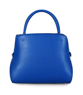 Christian Dior Electric Blue Leather Small Tote Bag