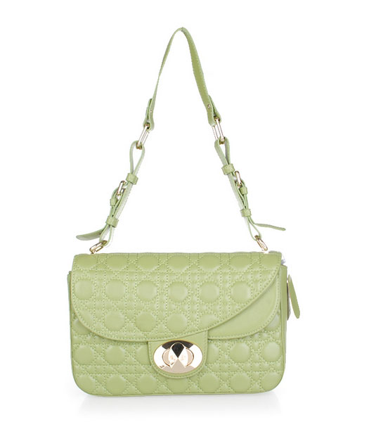 Christian Dior Green Lambskin Leather Handbag