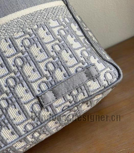 Christian Dior Grey Diorcamp Oblique Embroidery Canvas Messenger Bag-5