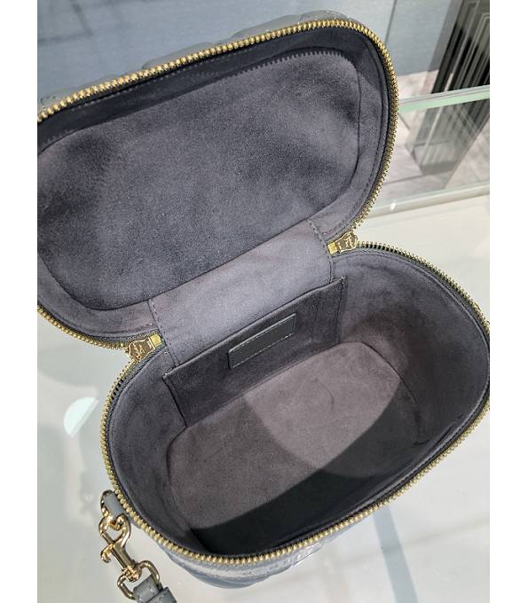 Christian Dior Grey Original Cannage Topstitching Lambskin Leather Travel Vanity Case-7