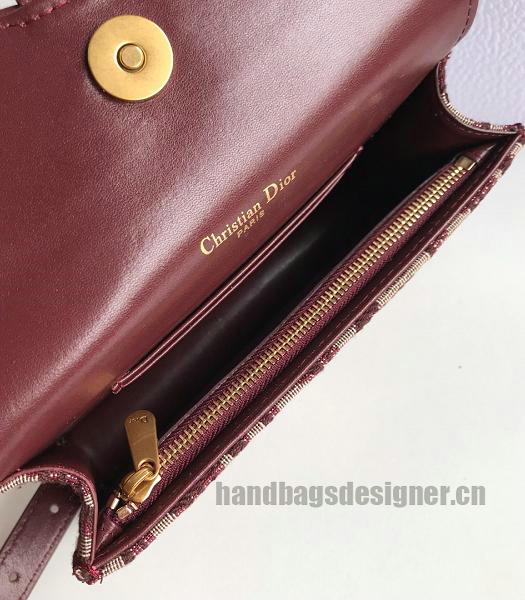 Christian Dior Jujube Oblique Jacquard Canvas Saddle Belt Pouch-2