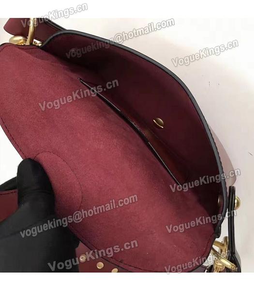 Christian Dior Jujube Red Original Leather Small Saddle Bag-5