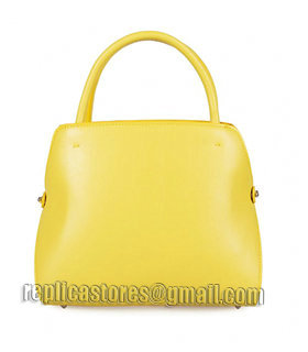 Christian Dior Lemon Yellow Leather Small Tote Bag-1