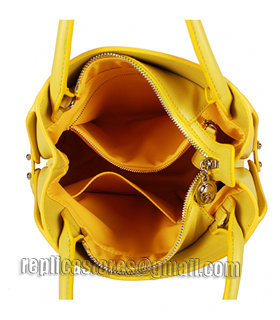 Christian Dior Lemon Yellow Leather Small Tote Bag-3