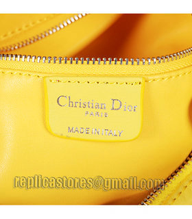 Christian Dior Lemon Yellow Leather Small Tote Bag-4