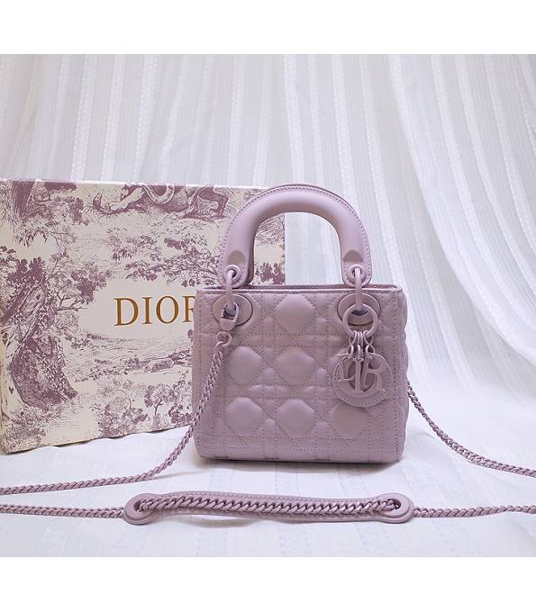 Christian Dior Light Purple Original Calfskin Leather 17cm Tote Bag