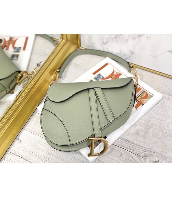 Christian Dior Matcha Green Original Palm Veins Leather 25cm Saddle Bag