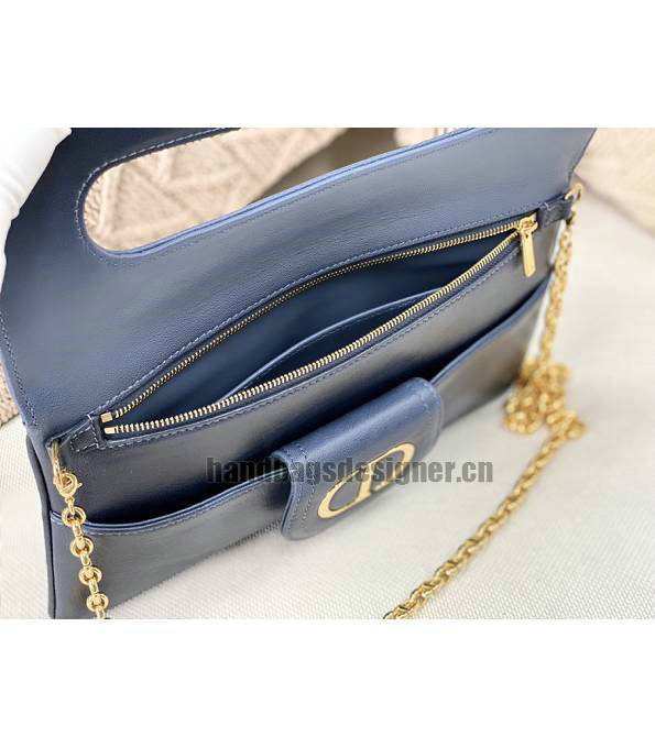 Christian Dior Medium DiorDouble Bag Blue Original Smooth Calfskin Leather-6