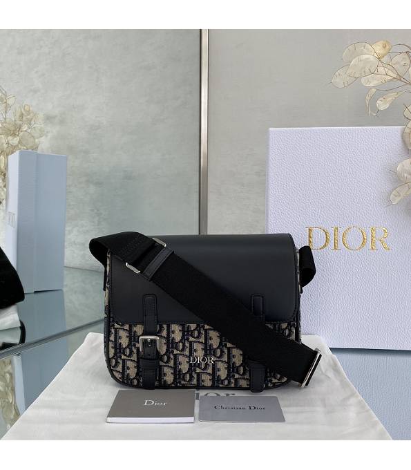 Christian Dior Oblique Canvas With Black Original Leather 24cm Messenger Bag