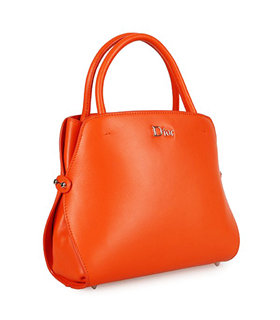 Christian Dior Orange Leather Small Tote Bag