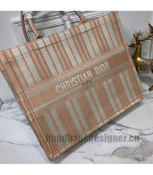 Christian Dior Original Bayadere Large Book Tote Bag Pink-3