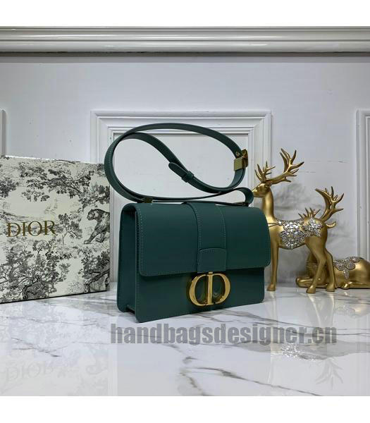 Christian Dior Original Calfskin 30 Montaigne Flap Bag Dark Green-1