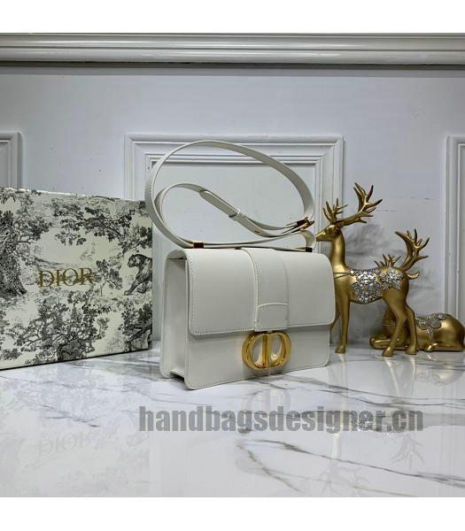 Christian Dior Original Calfskin 30 Montaigne Flap Bag White-1