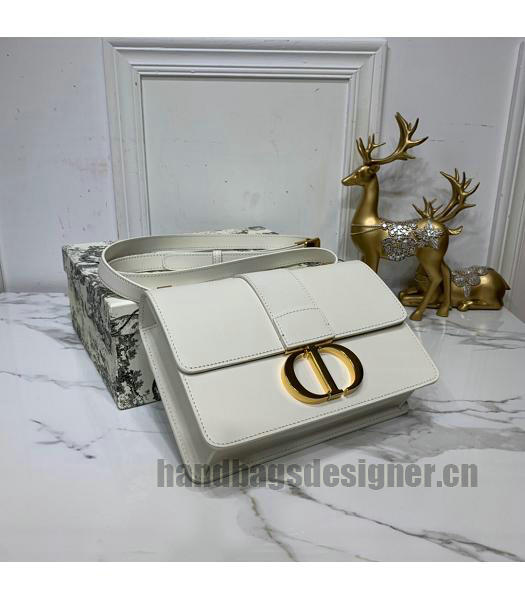 Christian Dior Original Calfskin 30 Montaigne Flap Bag White-3