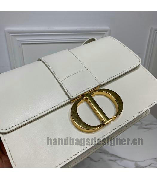 Christian Dior Original Calfskin 30 Montaigne Flap Bag White-4
