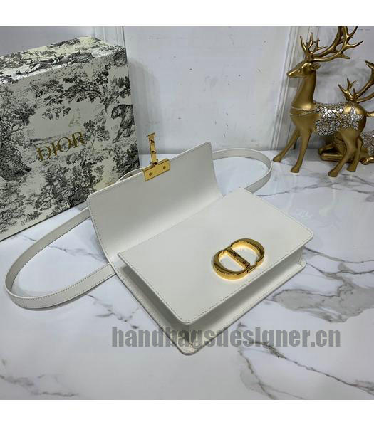 Christian Dior Original Calfskin 30 Montaigne Flap Bag White-5