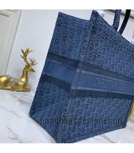 Christian Dior Original Denim Large Book Tote Bag Blue-3