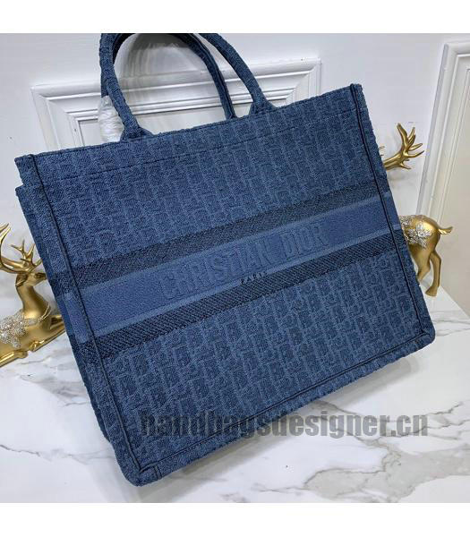 Christian Dior Original Denim Large Book Tote Bag Blue-4