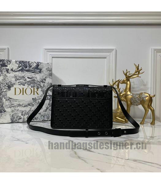 Christian Dior Original Embossing 30 Montaigne Flap Bag Black Logo-2
