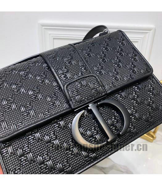 Christian Dior Original Embossing 30 Montaigne Flap Bag Black Logo-4