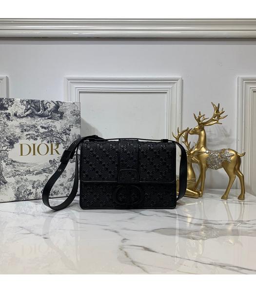 Christian Dior Original Embossing 30 Montaigne Flap Bag Black Logo